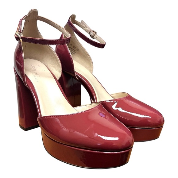 Naturalizer 27 Edit 6.5M Mauve Pink Patent Leather Comfort Office Platform Pumps - Picture 2 of 11